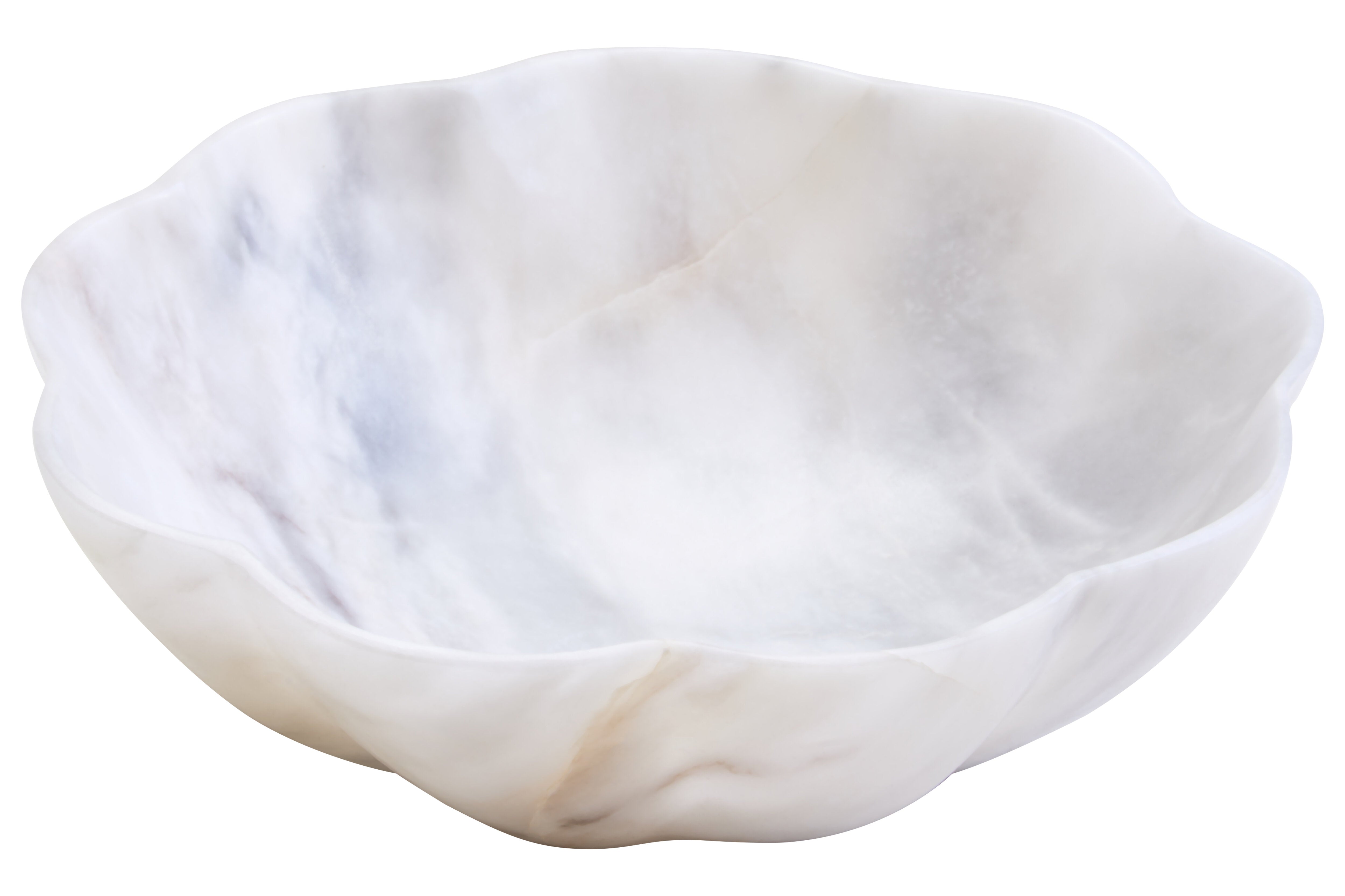 Visso White Marble Scalloped Bowl | Small